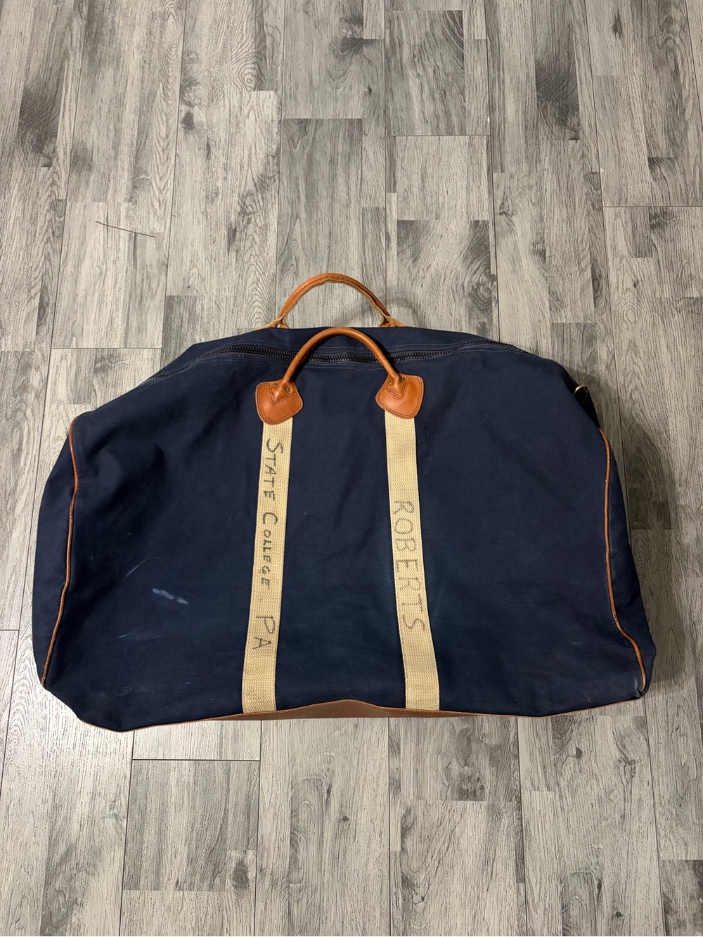 L.L. Bean XXL Canvas Duffel Leather Trim and Straps Made in Maine Vintage 70’s
